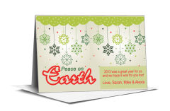 Christmas Peaceful Snowflake Ornaments Card 7.875